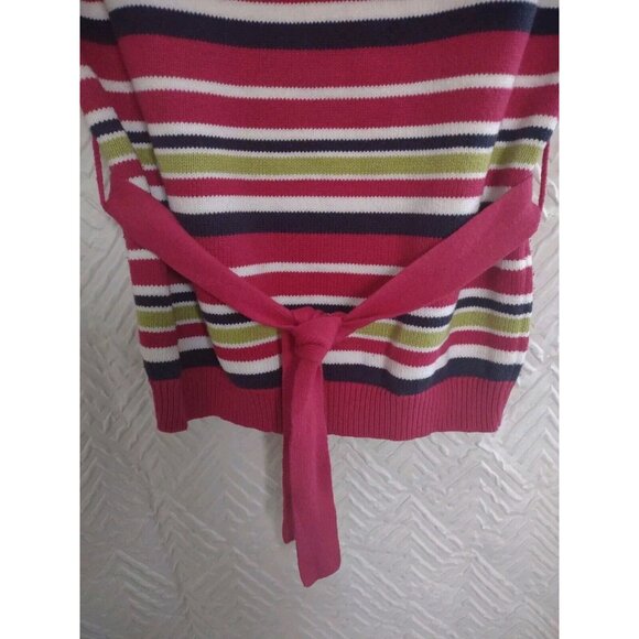 Crazy 8  ~ Girls Short Sleeve Tie Sweater ~ Pink Striped - XL (14) Darling! - Picture 6 of 7